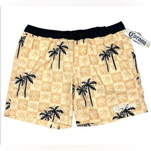 NWT Corona Beer XL Board Shorts Swim Trunks Pockets Liner Drawstring Print